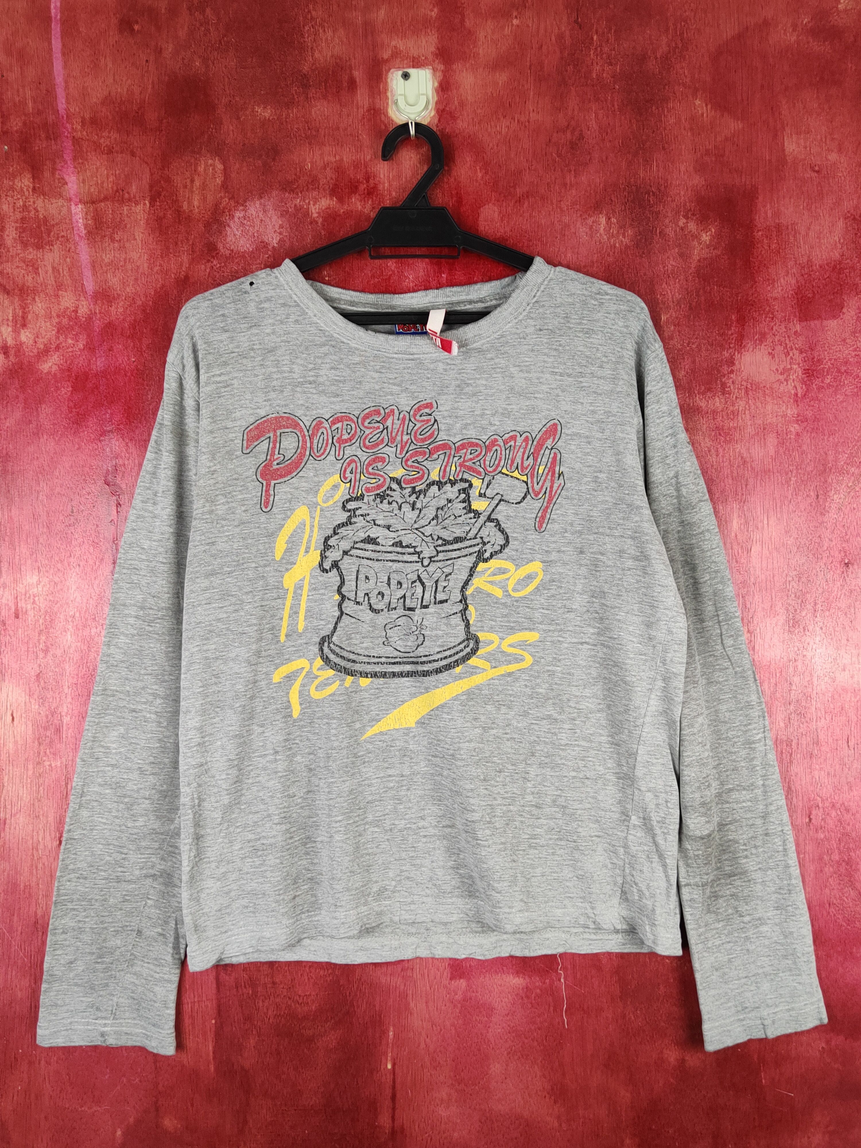 Cartoon Network Popeye-Vita vintage cartoon Gray Long Sleeve T-Shirts #S1359 Size US M / EU 48-50 / 2 - 1 Thumbnail