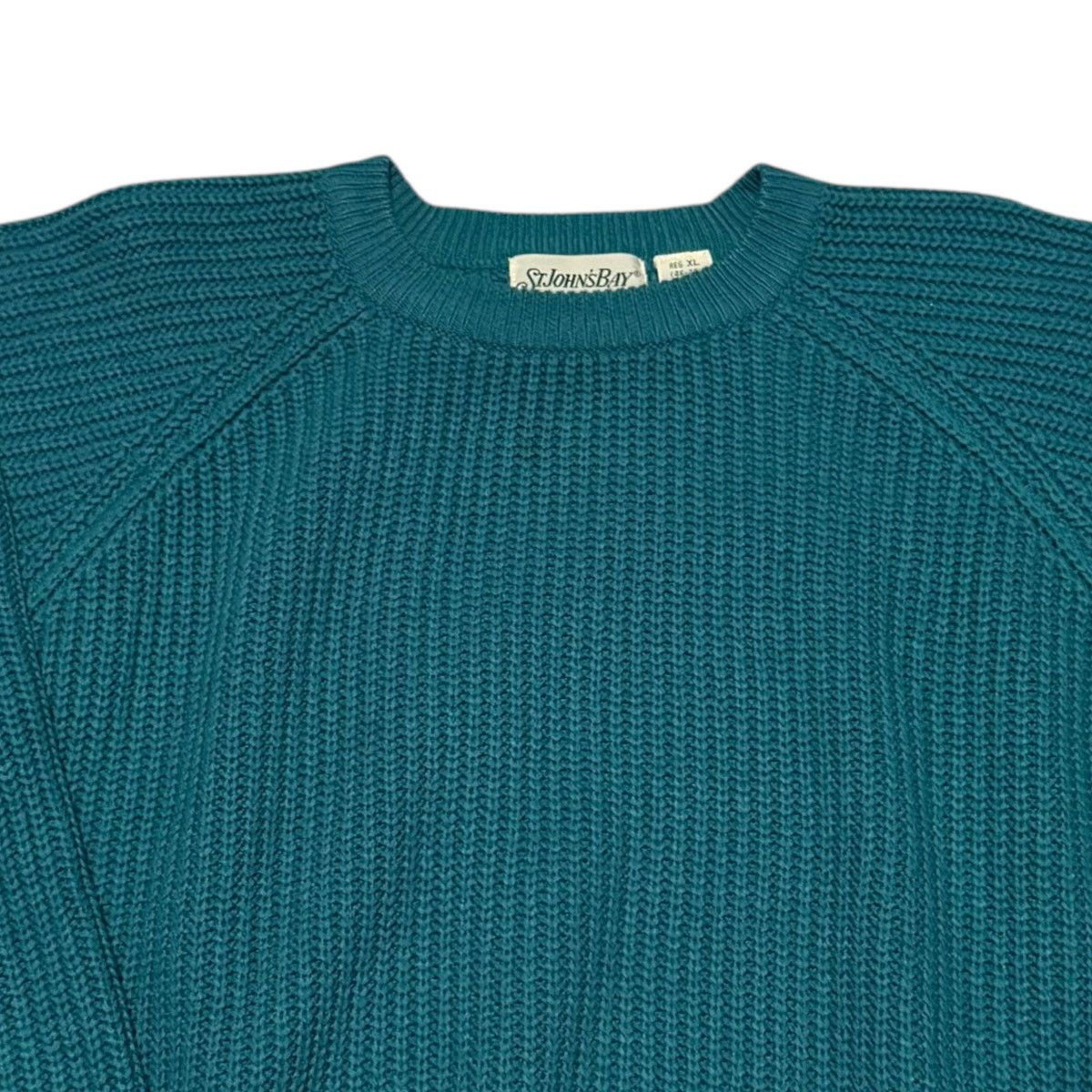 St. Johns Bay Vintage 90s St John's Bay Turquoise Knit Sweater Men's XL Size US XL / EU 56 / 4 - 2 Thumbnail