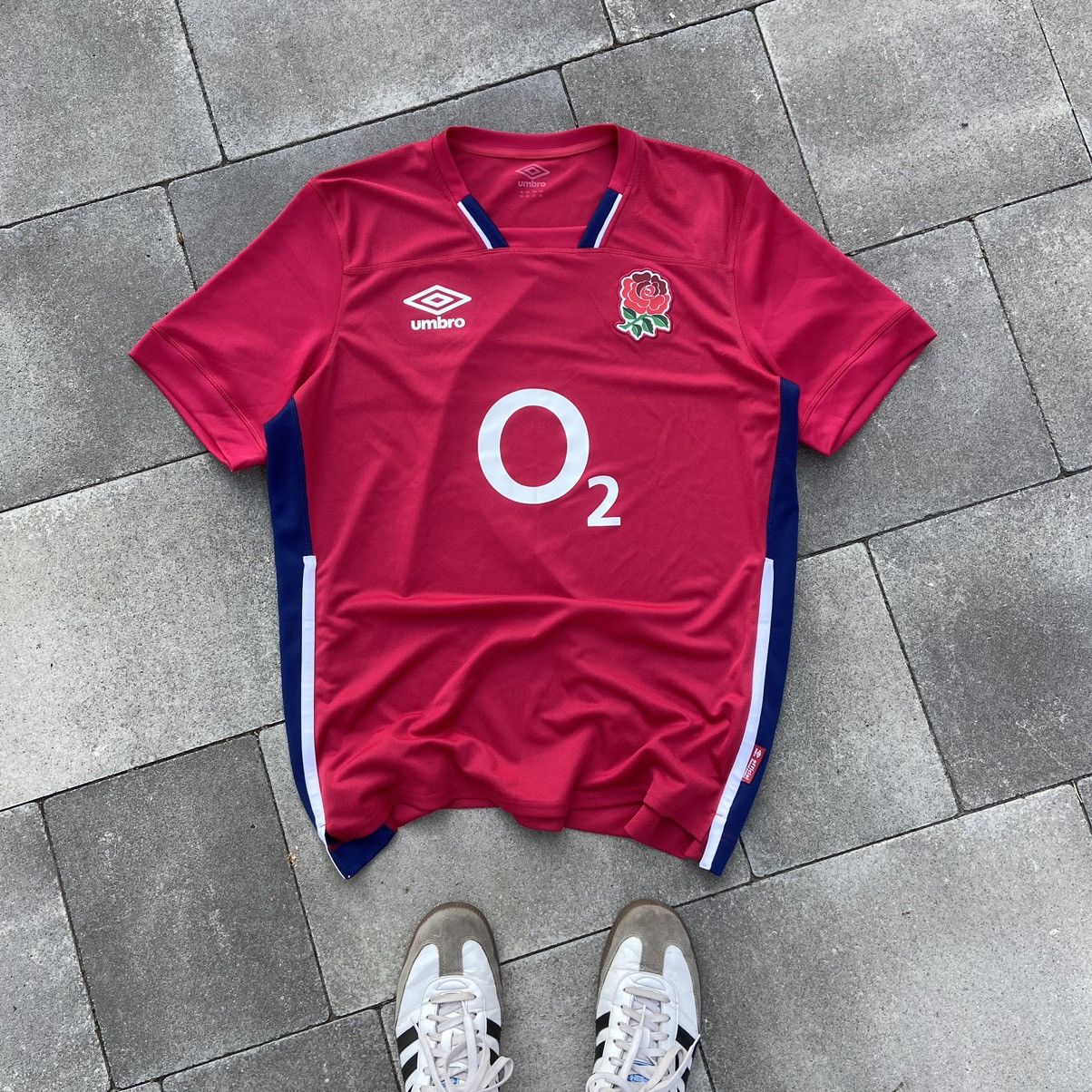 Umbro × Vintage 📌 Umbro England O2 Rugby Jersey Size US XXL / EU 58 / 5 - 1 Thumbnail