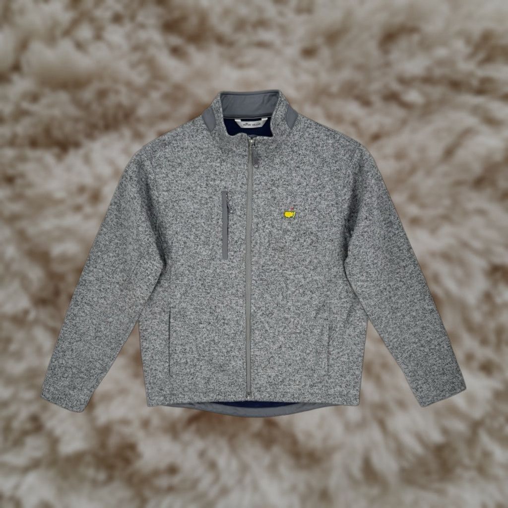 Peter Millar Masters Jacket Mens Medium Gray Full Zip Golf Fleece Mint Condition