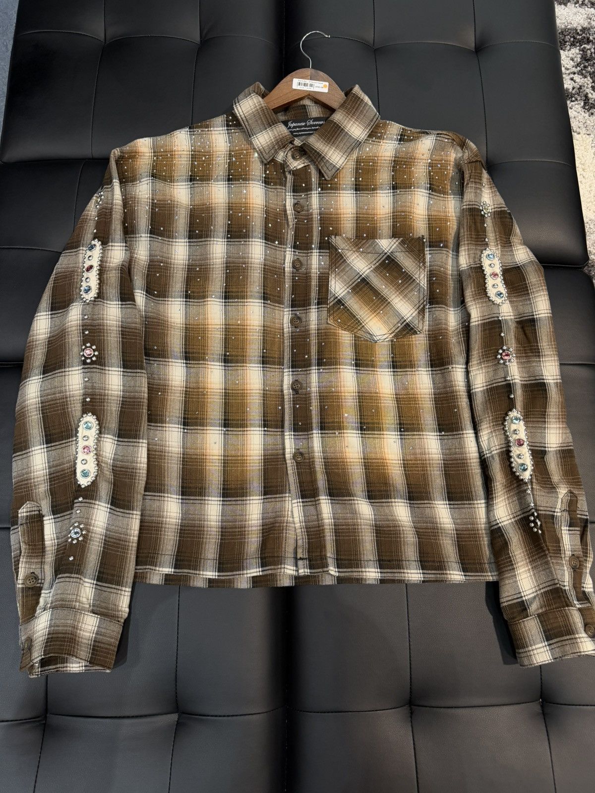Size XXL - JP Sorrow Rhinestone Flannel Brown