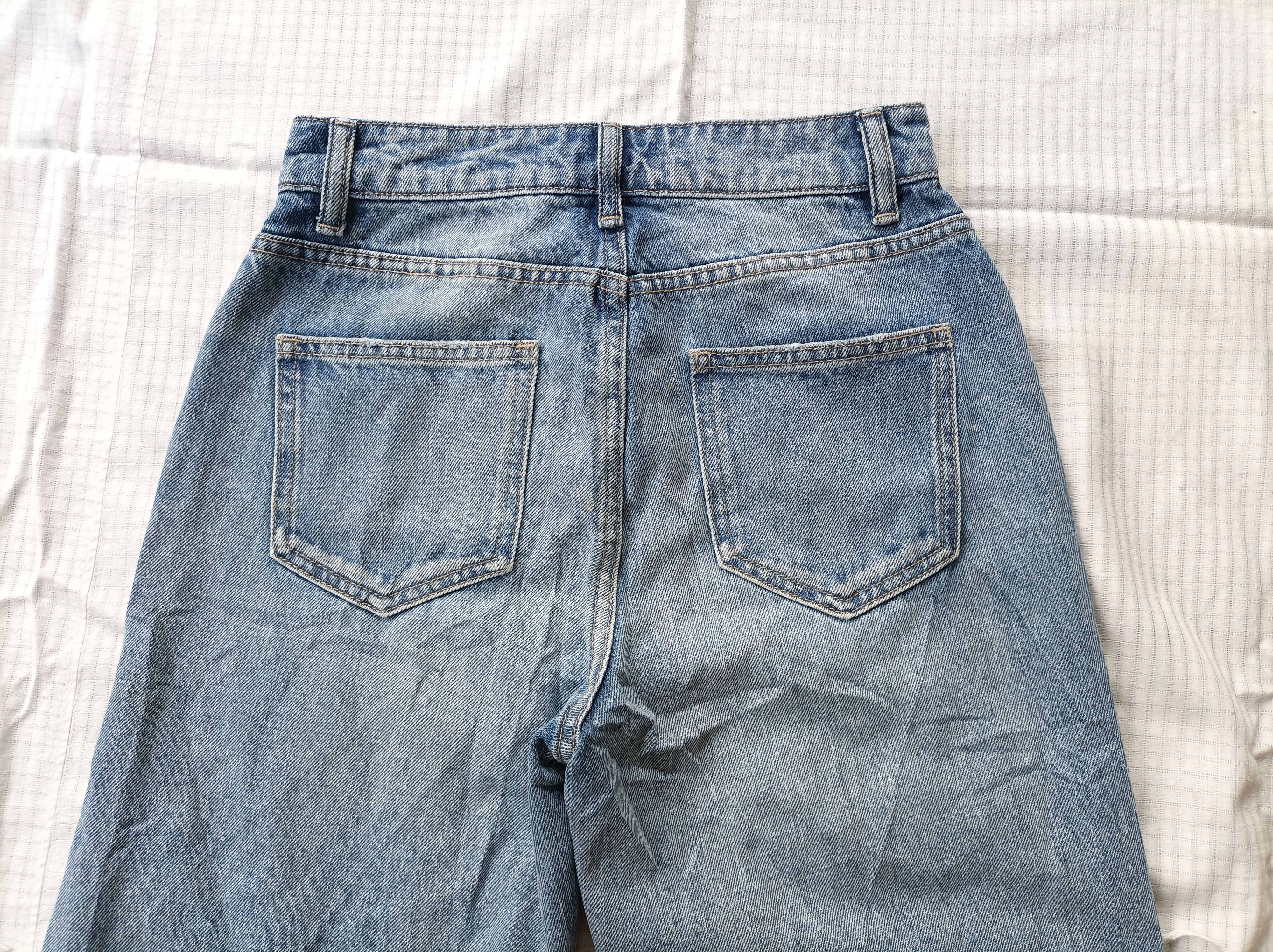 Japanese Brand (P177) Emoda Distressed Women Front Slit Flare Jeans Sz 1 Size 26" / US 2 / IT 38 - 13 Thumbnail