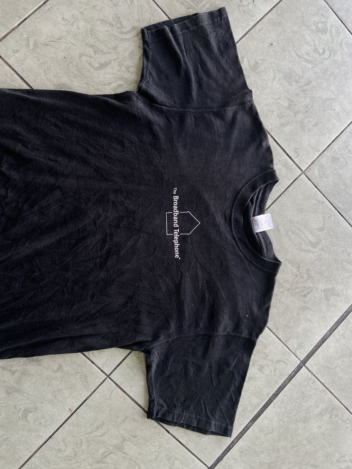 Vintage VINTAGE Y2K BLACK TEES (THE BROADBAND TELEPHONE ) Size US L / EU 52-54 / 3 - 6 Thumbnail