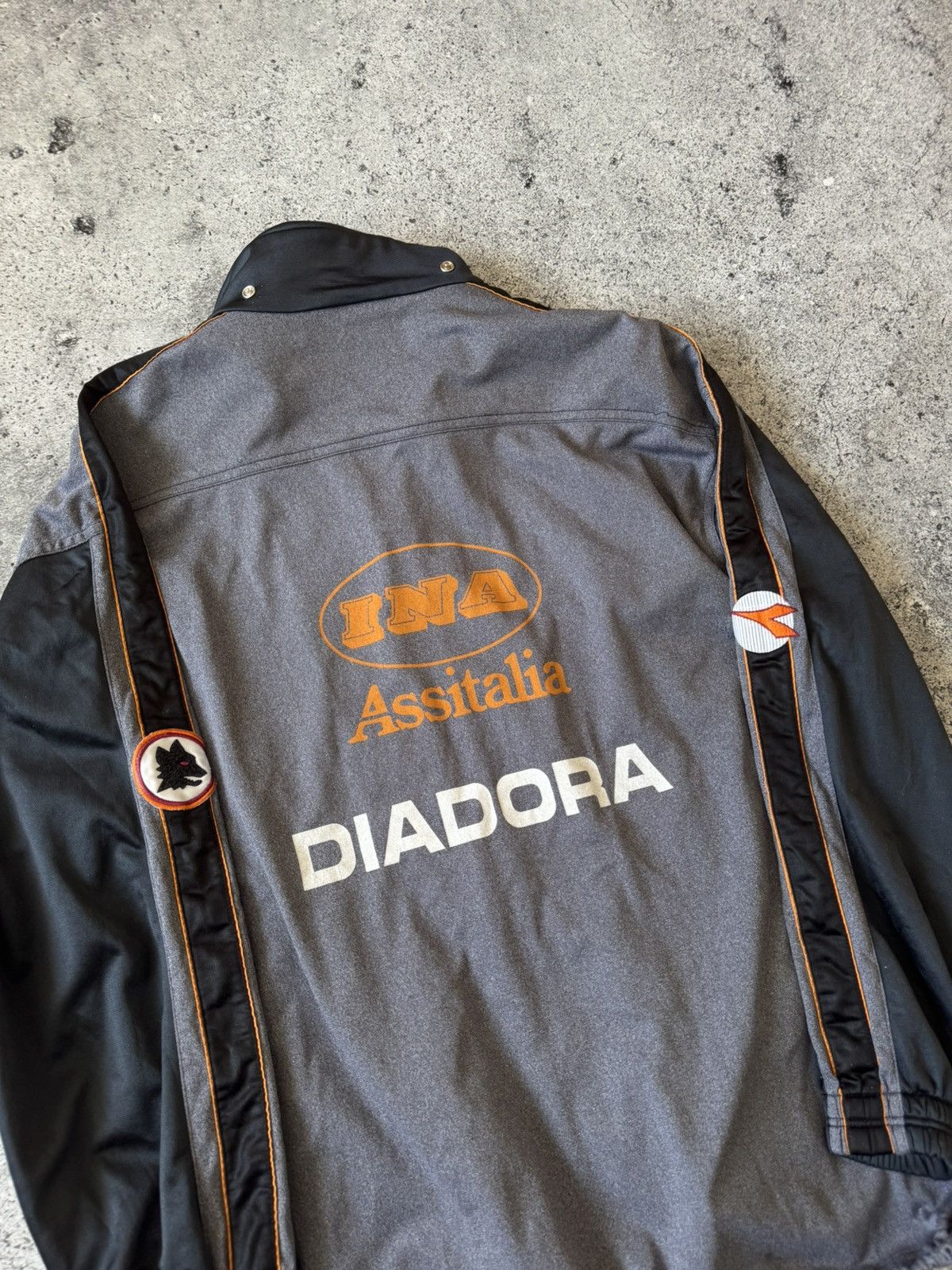 Diadora Roma Dioadora Track Jacket 1990s Vintage Rare Jersey Soccer Size US XL / EU 56 / 4 - 8 Thumbnail