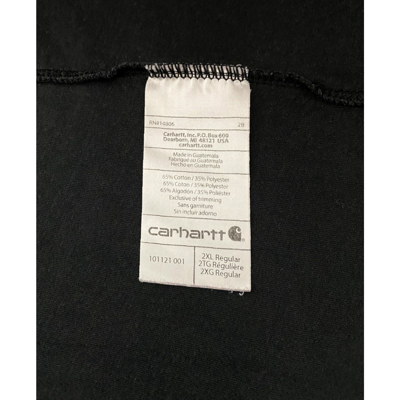 Carhartt Carhartt Shirt Mens 2XL Black Relaxed Fit Vertical Logo Workwear Tee Size US XXL / EU 58 / 5 - 7 Thumbnail