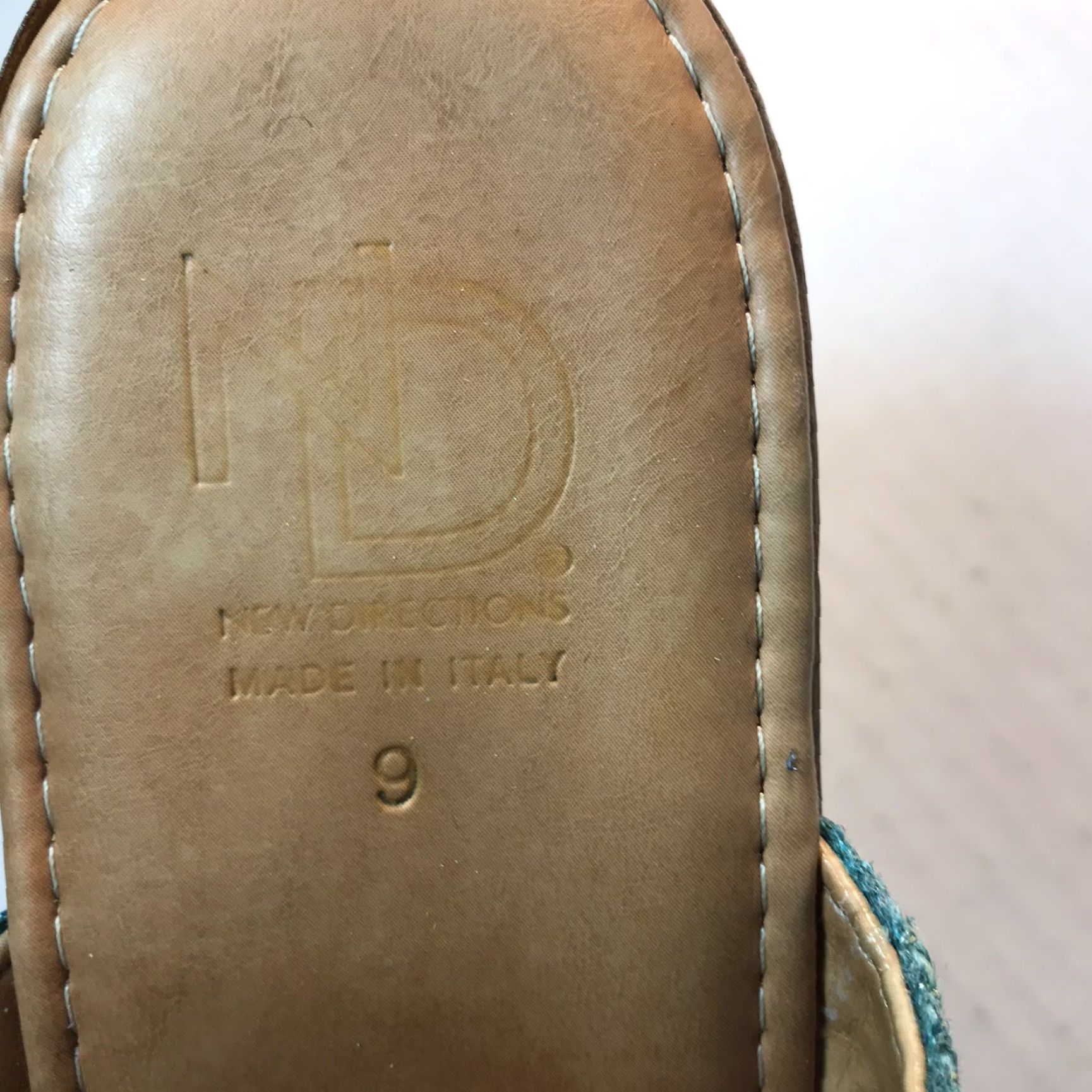 Vintage VINTAGE New Directions Wedges Shoes Women's Brown Turquoise Leather Beaded 4in Heel Italy Size US 9 / IT 39 - 6 Thumbnail