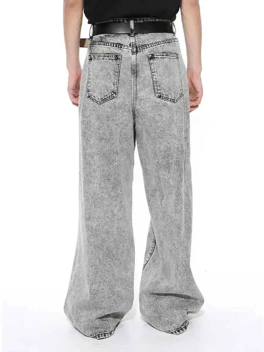 Japanese Brand Vintage wash baggy micro flare jeans Size US 32 / EU 48 - 5 Thumbnail