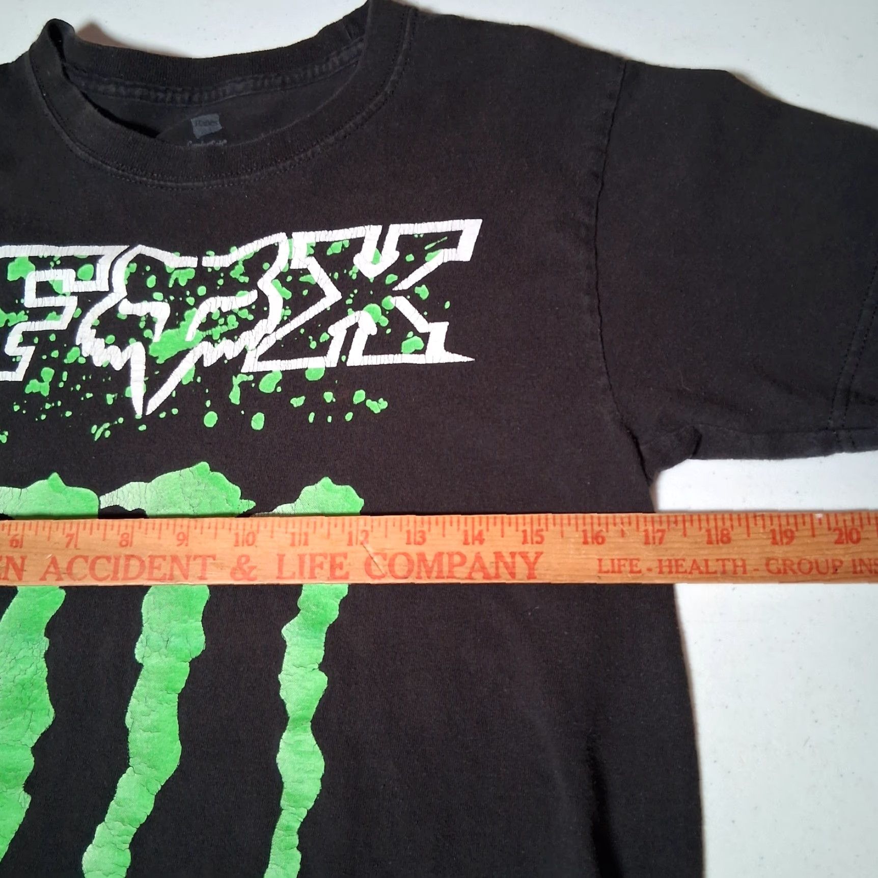Fox Racing Fox Monster Energy Shirt Men S Black Cotton Knit Crew Neck Short Sleeve Distressed Graphic Moto Race Motocross Collaboration Size US S / EU 44-46 / 1 - 4 Thumbnail