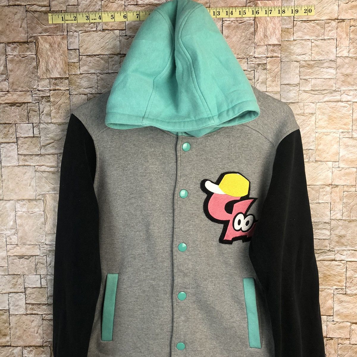 Japanese Brand Coelu Hoodie Grey Bombers varsity Jacket #A185 Size US S / EU 44-46 / 1 - 2 Thumbnail