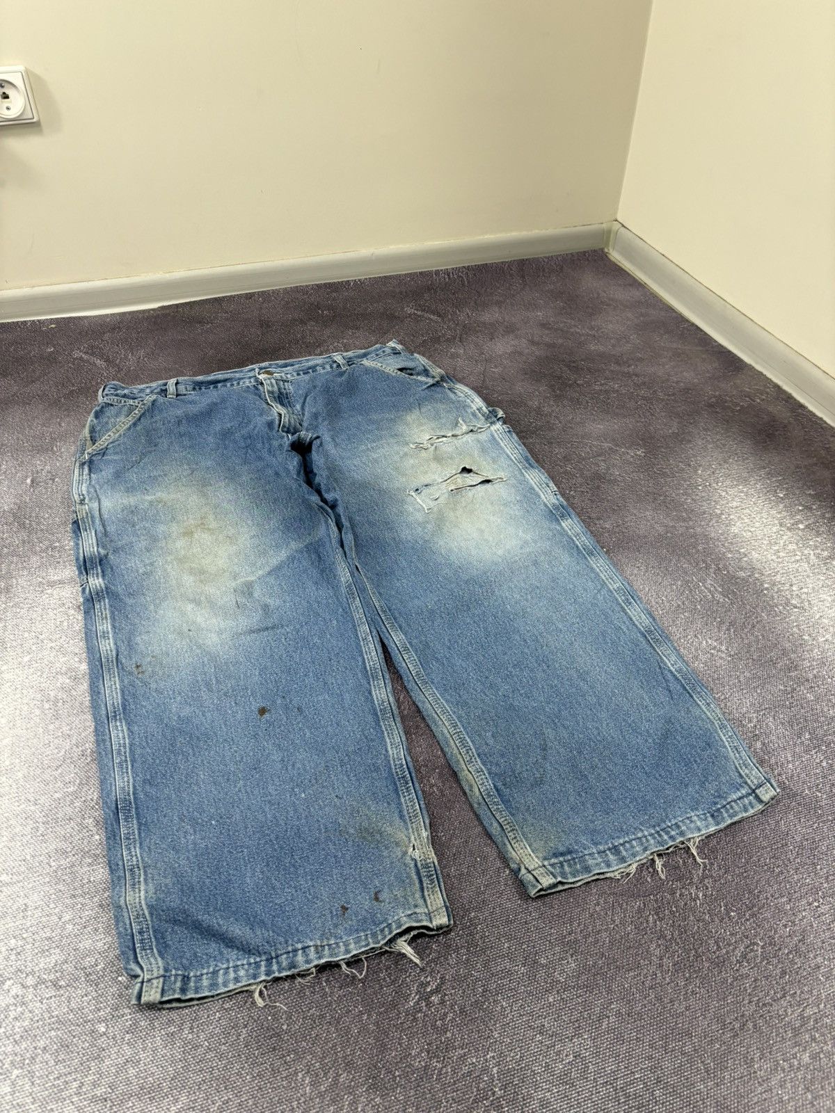 Carhartt Vintage Carhartt Dungaree Fit Faded Blue Denim Baggy Jeans Size US 40 / EU 56 - 10 Thumbnail