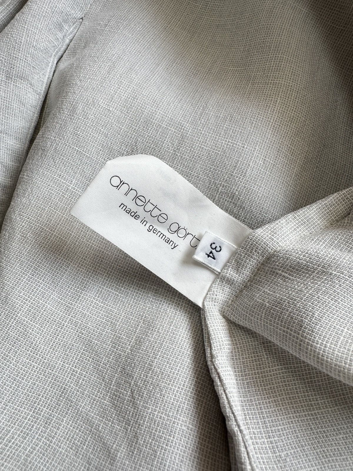 Annette Gortz ANNETTE GORTZ Avant Garde Asymmetrical Linen Blazer Jacket Size XS / US 0-2 / IT 36-38 - 7 Thumbnail