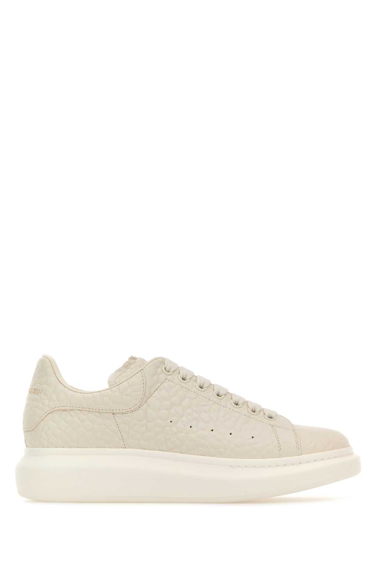 Alexander McQueen Ivory Leather Sneakers With Ivory Leather Heel Size US 12 / EU 45 - 1 Thumbnail