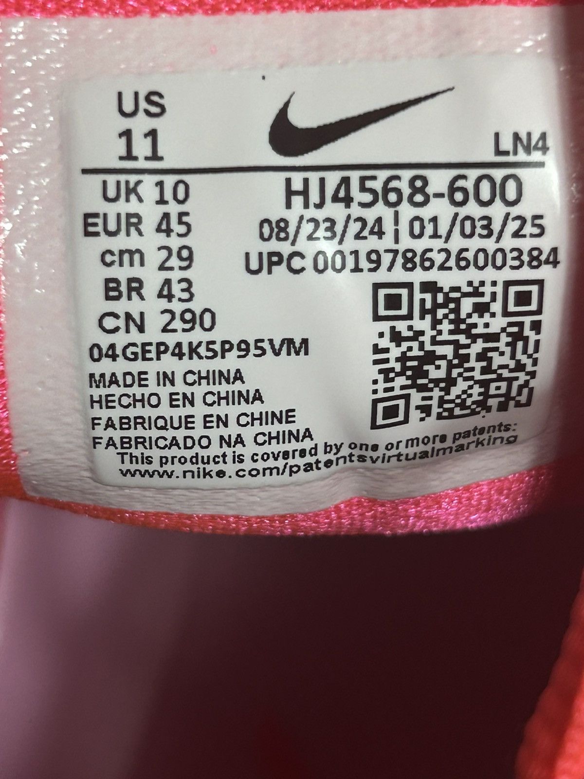 Nike Nike Alpha Menace 4 Pro NRG Pink HJ4568-600 Men Size 11 Size US 11 / EU 44 - 7 Thumbnail