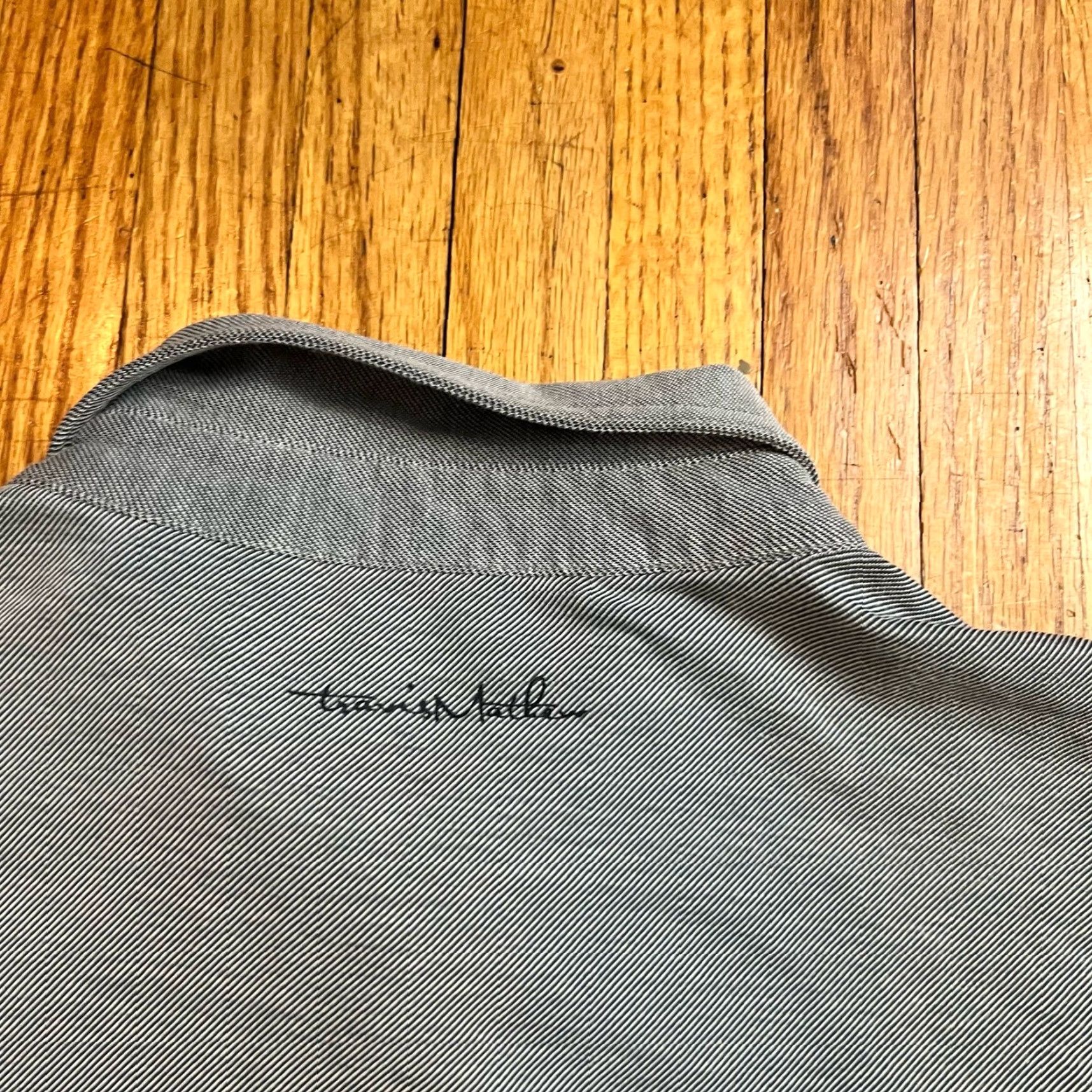 TravisMathew Travis Mathew Polo Shirt Mens Medium Stripe Pocket Pima Gray Size US M / EU 48-50 / 2 - 5 Thumbnail