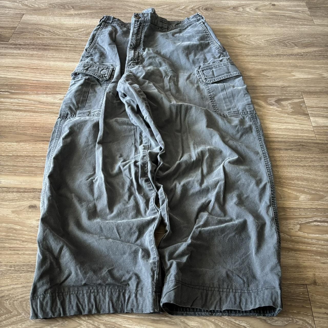 Vintage Crazy Vintage Y2K/2000s Baggy Grey Skater Style Cargo Pants! 36x27 Size US 36 / EU 52 - 3 Thumbnail