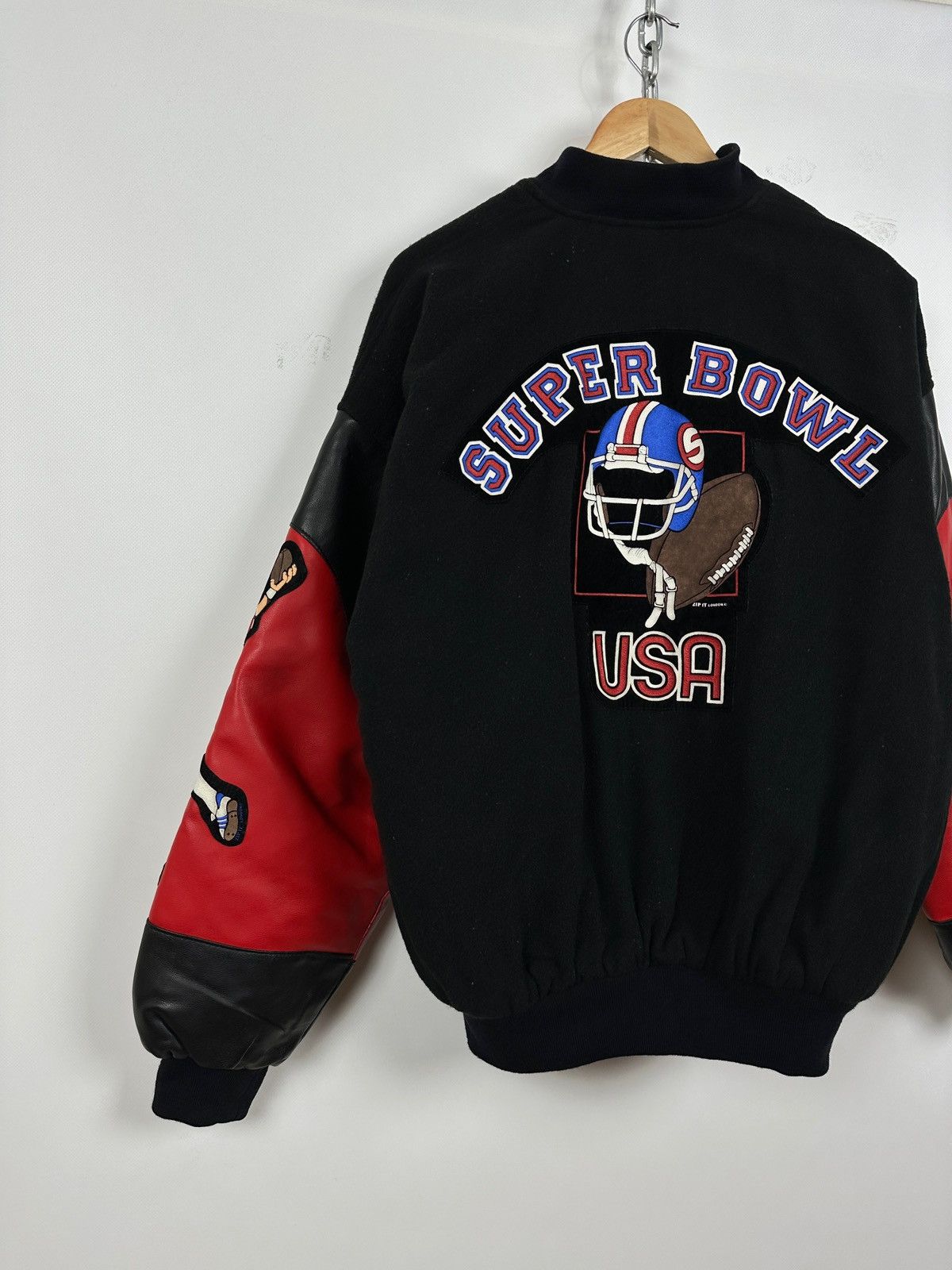 NFL 90s Vintage Super Bowl USA Zip It Varsity Bomber Jacket Size US L / EU 52-54 / 3 - 17 Thumbnail