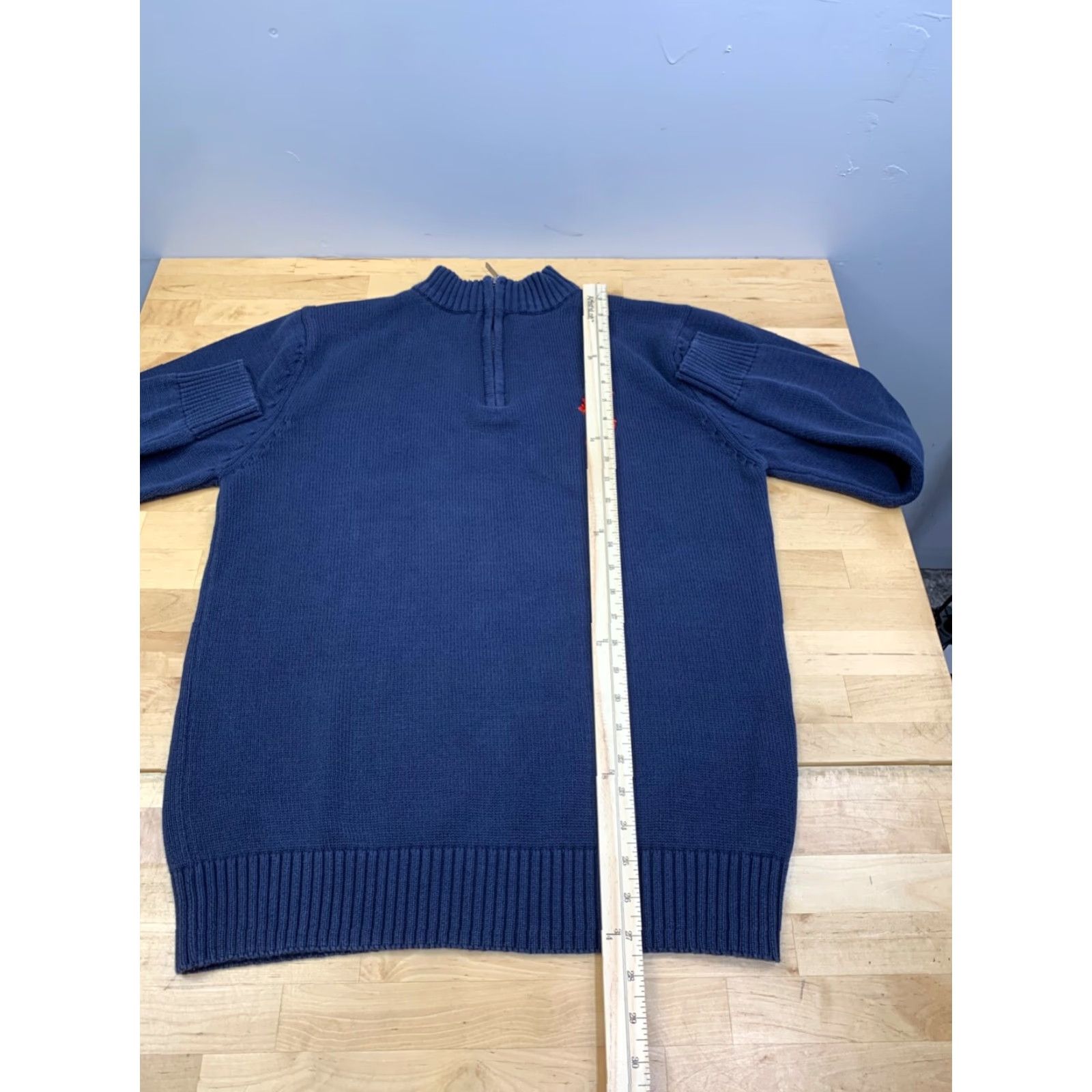 Polo Ralph Lauren VINTAGE Polo Ralph Lauren Sweater 1/4 Zip Men XL Blue Pullover Big Pony 11524 Size US XL / EU 56 / 4 - 4 Thumbnail