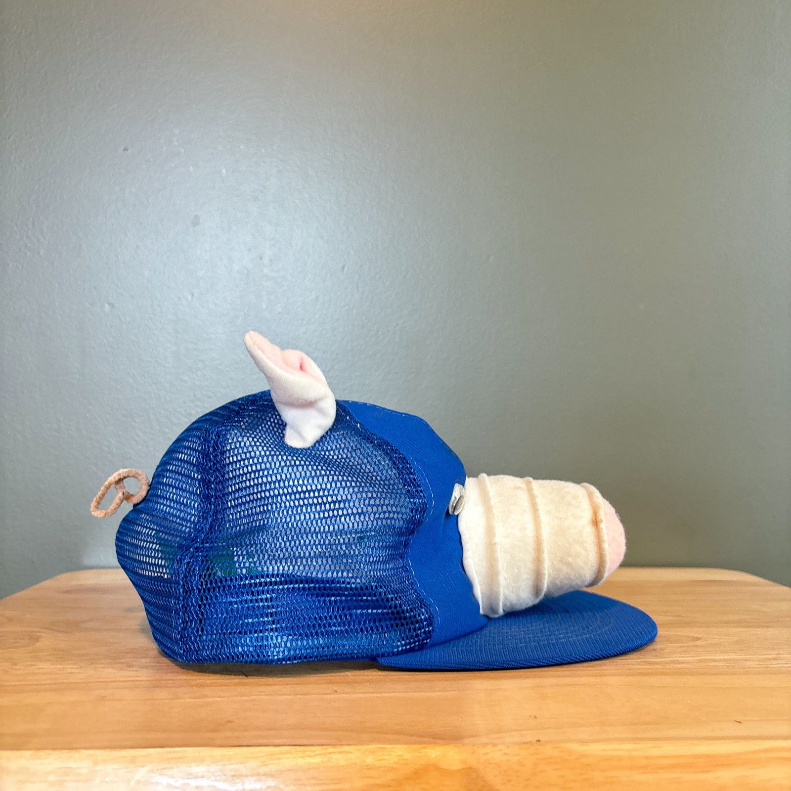 Other Vintage 80s Pig Homemade Funny Mesh Trucker Snapback Hat Size ONE SIZE - 3 Thumbnail