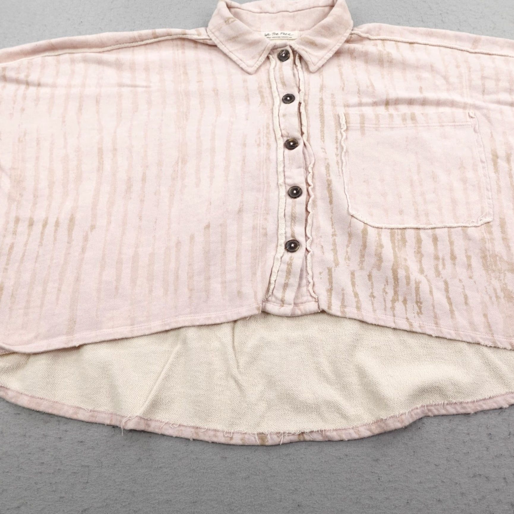 Free People Free People Shirt Womens Small Pink Button Up Montauk We The Free Oversized Boho Size S / US 4 / IT 40 - 4 Thumbnail