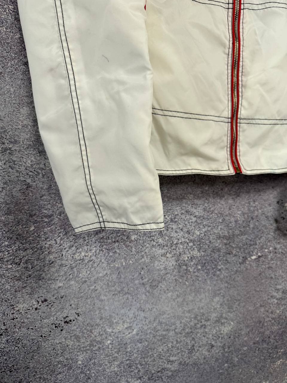 Vintage Reclaimed Vintage Biker Jacket Nylon White Men's Xs size Size US XS / EU 42 / 0 - 8 Thumbnail