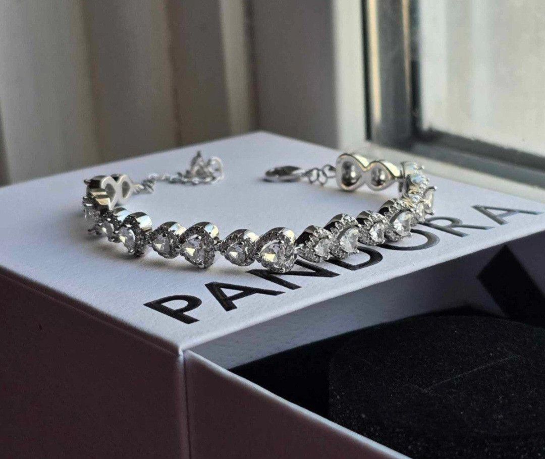pandora PANDORA HALO HEARTS STERLING SILVER BRACELET SIZE 18 Size ONE SIZE - 1 Thumbnail
