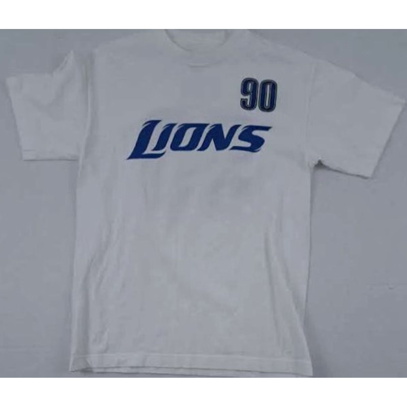 Reebok VINTAGE Reebok Detroit Lions T-Shirt Suh #90 M White Short Sleeve Mens Medium Football Classic 90s Size US M / EU 48-50 / 2 - 3 Thumbnail