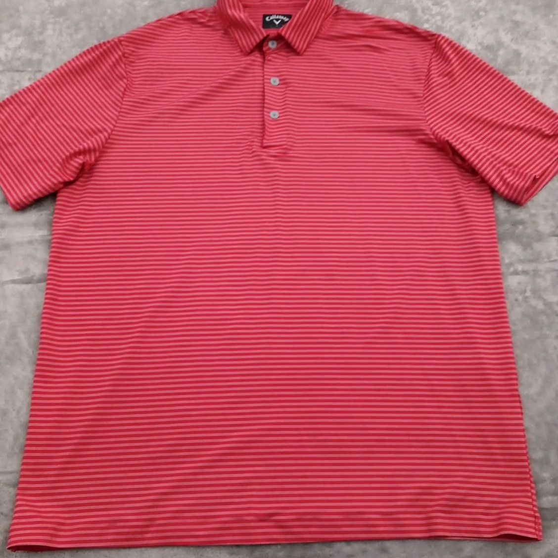 Callaway Callaway Polo Shirt Mens Large Pink Striped Short Sleeve Size US L / EU 52-54 / 3 - 5 Thumbnail