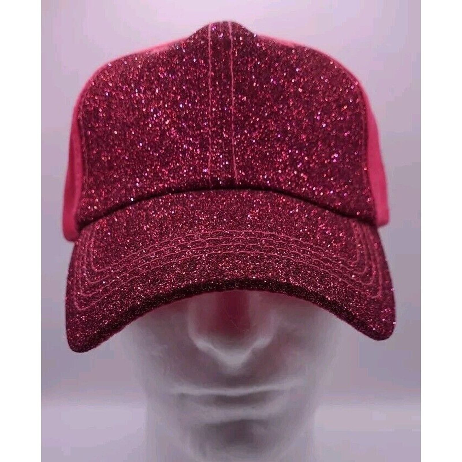 Ethos NWOT Ladies KB ETHOS Glitter Pink Ponytail Cap Strapback Hat Size ONE SIZE - 1 Thumbnail