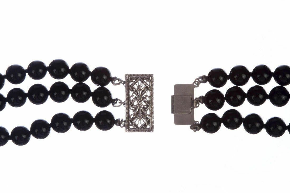 Designer Sterling Silver Onyx Bead and Marcasite Necklace Size ONE SIZE - 5 Thumbnail