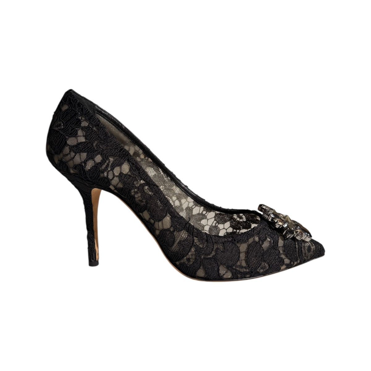 Dolce & Gabbana Taormina lace crystal pumps Size US 10.5 / IT 40.5 - 1 Thumbnail