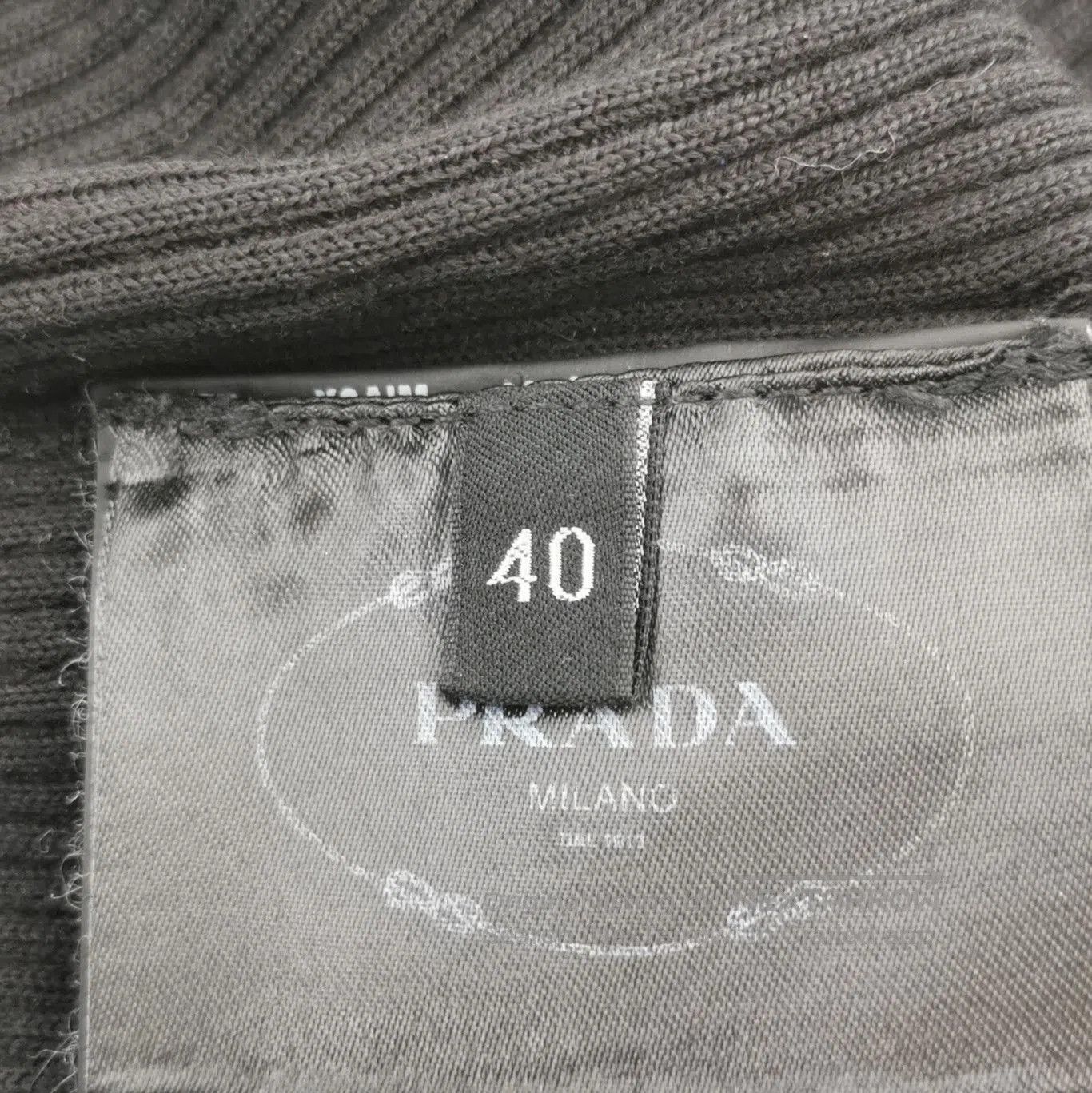 Prada Prada Black Knit Polo Shirt with Logo . Size L / US 10 / IT 46 - 5 Thumbnail