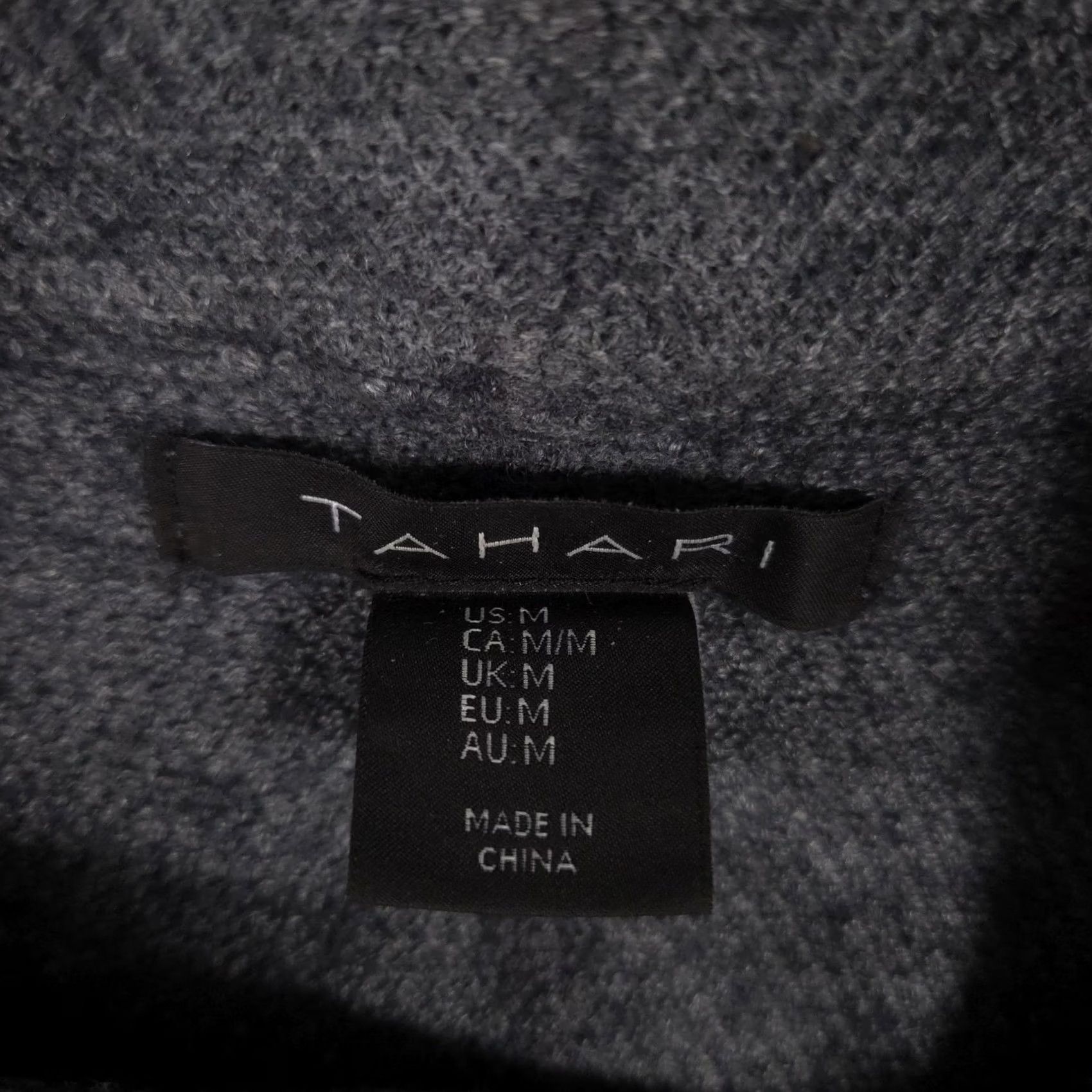 Vintage Tahari Sweater Tunic Womens M Gray Cowl Knit Long Sleeve Asymmetrical Front Overlay Casual Winter VINTAGE? Size M / US 6-8 / IT 42-44 - 6 Thumbnail