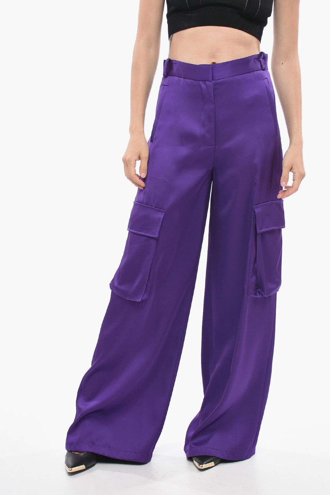 image of Versace Og1Mm0524 Cargo Pants In Purple, Women's (Size 38)