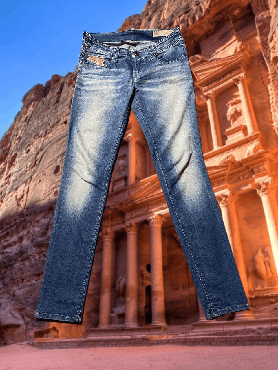 Diesel Distressed denim Jeans Y2K DIESEL Grupee super slim skinny Size 29" - 1 Thumbnail