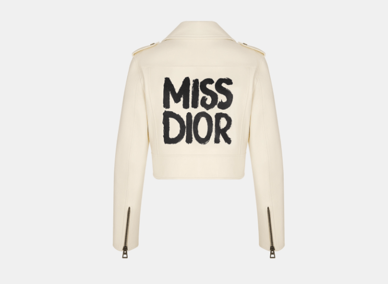 Dior o1w1db11225 455V05 Cropped Perfecto in White/Black Size L / US 10 / IT 46 - 2 Thumbnail