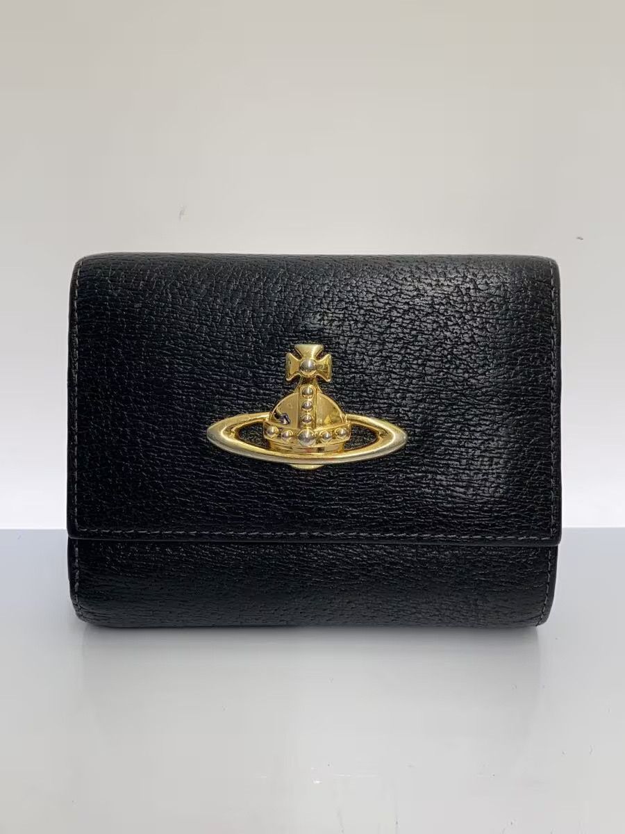 Vivienne Westwood Vivienne Westwood Plain Cowhide Tri-Fold Wallet Black Size ONE SIZE - 2 Thumbnail