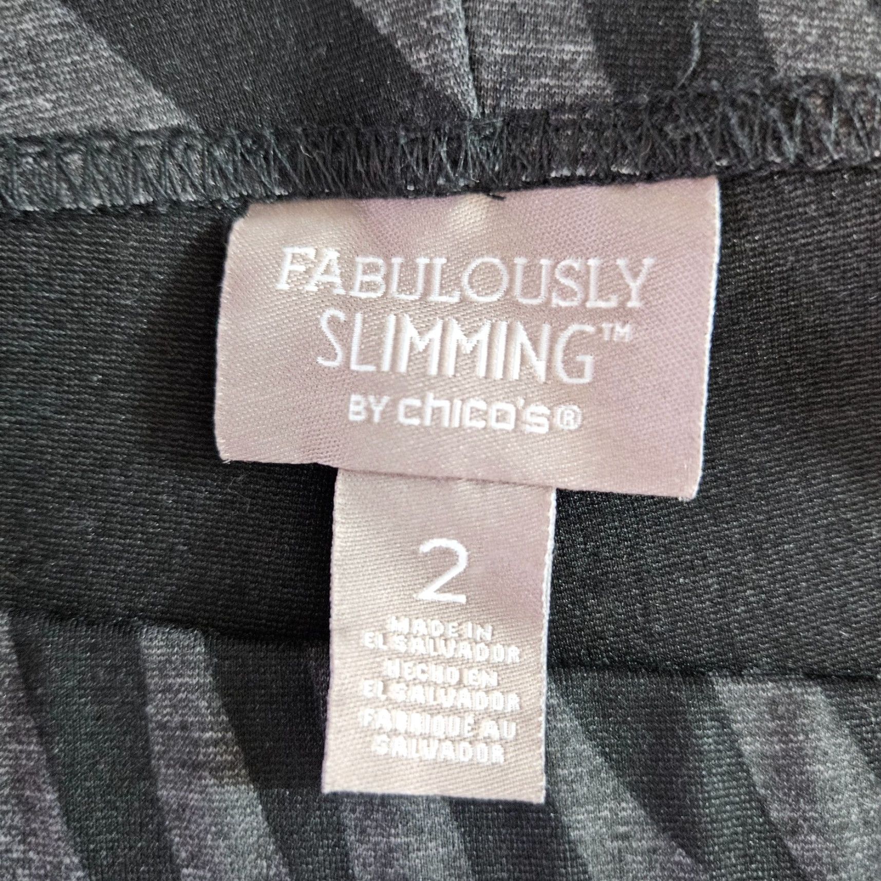 Vintage Chicos Fabulously Slimming Leggings Sz Large Black Gray Animal Print Womens Size 36" / US 14 / IT 50 - 7 Thumbnail