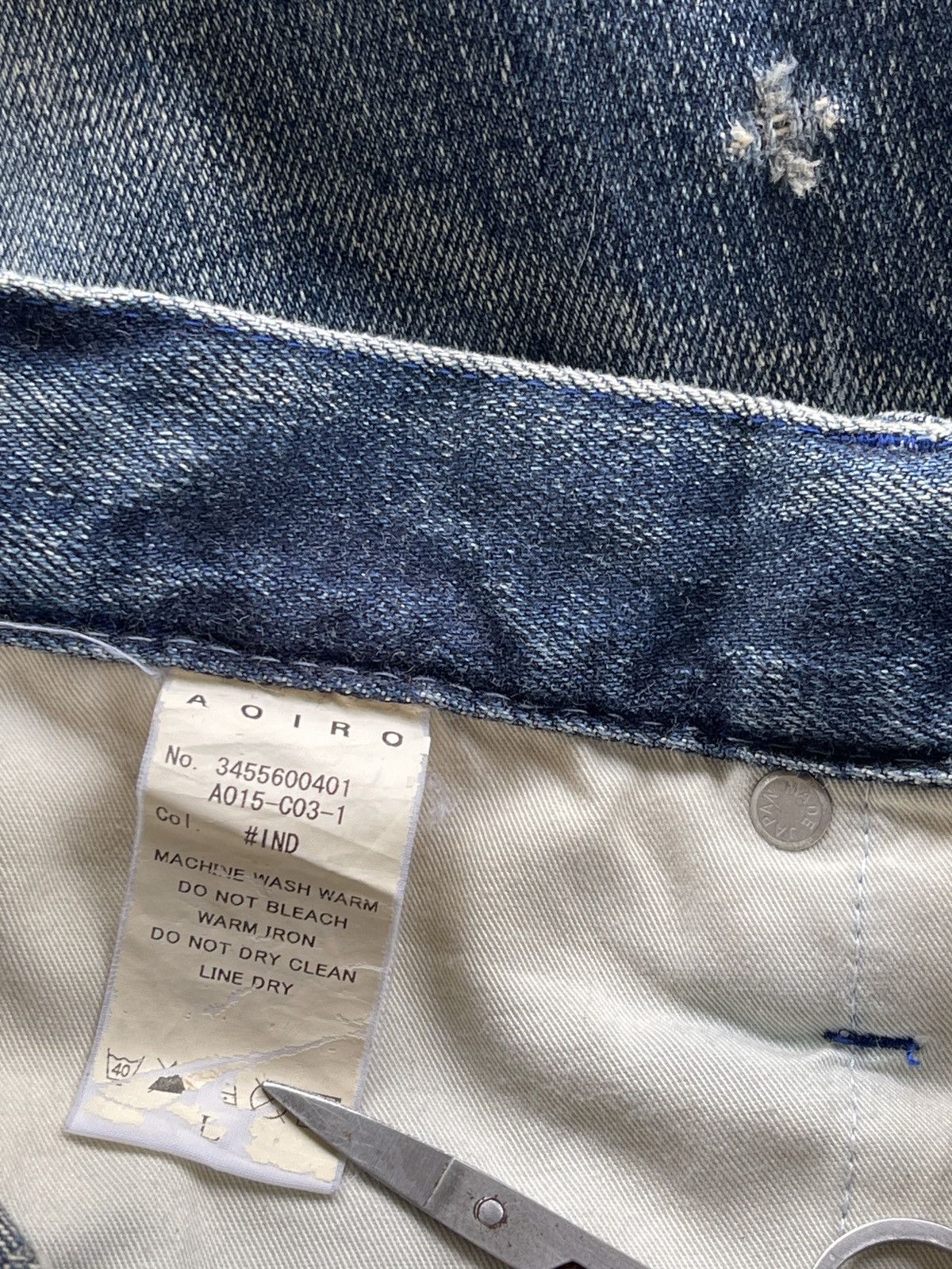 Japanese Brand AOIRO Japan Distressed Denim Size US 33 - 14 Thumbnail