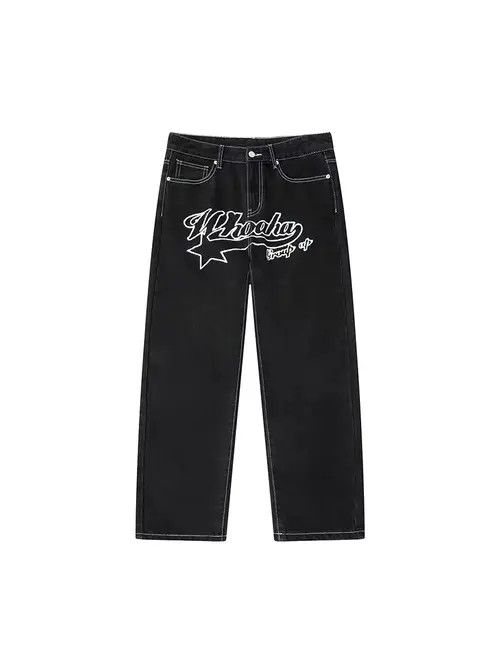 VIBE Black star towel embroidered jeans Size US 32 / EU 48 - 4 Thumbnail