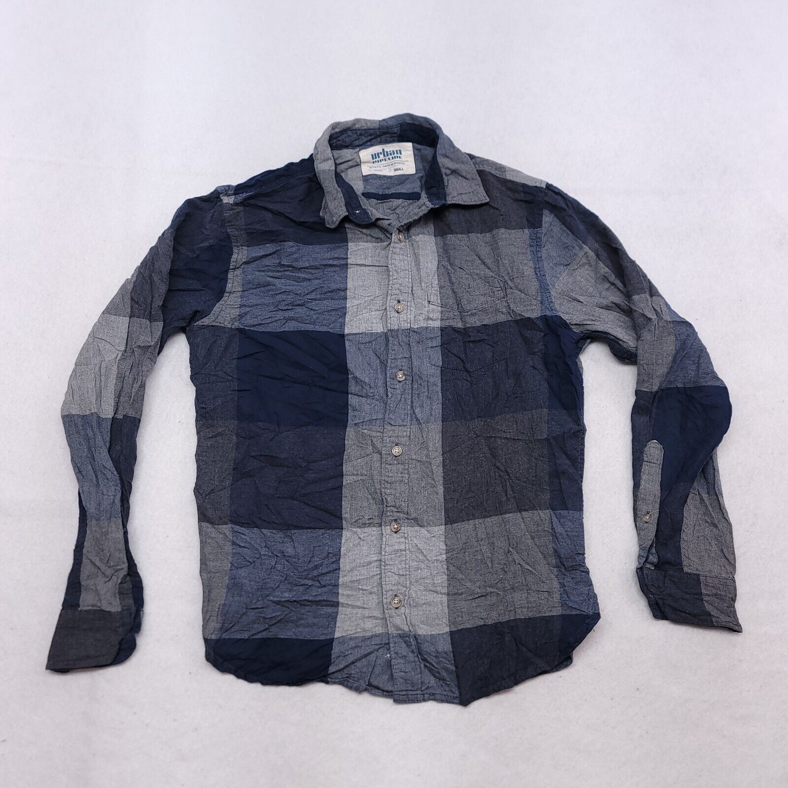 Urban Pipeline Urban Pipeline Gingham Flannel Shirt Mens Size Small S Blue Size US S / EU 44-46 / 1 - 2 Thumbnail