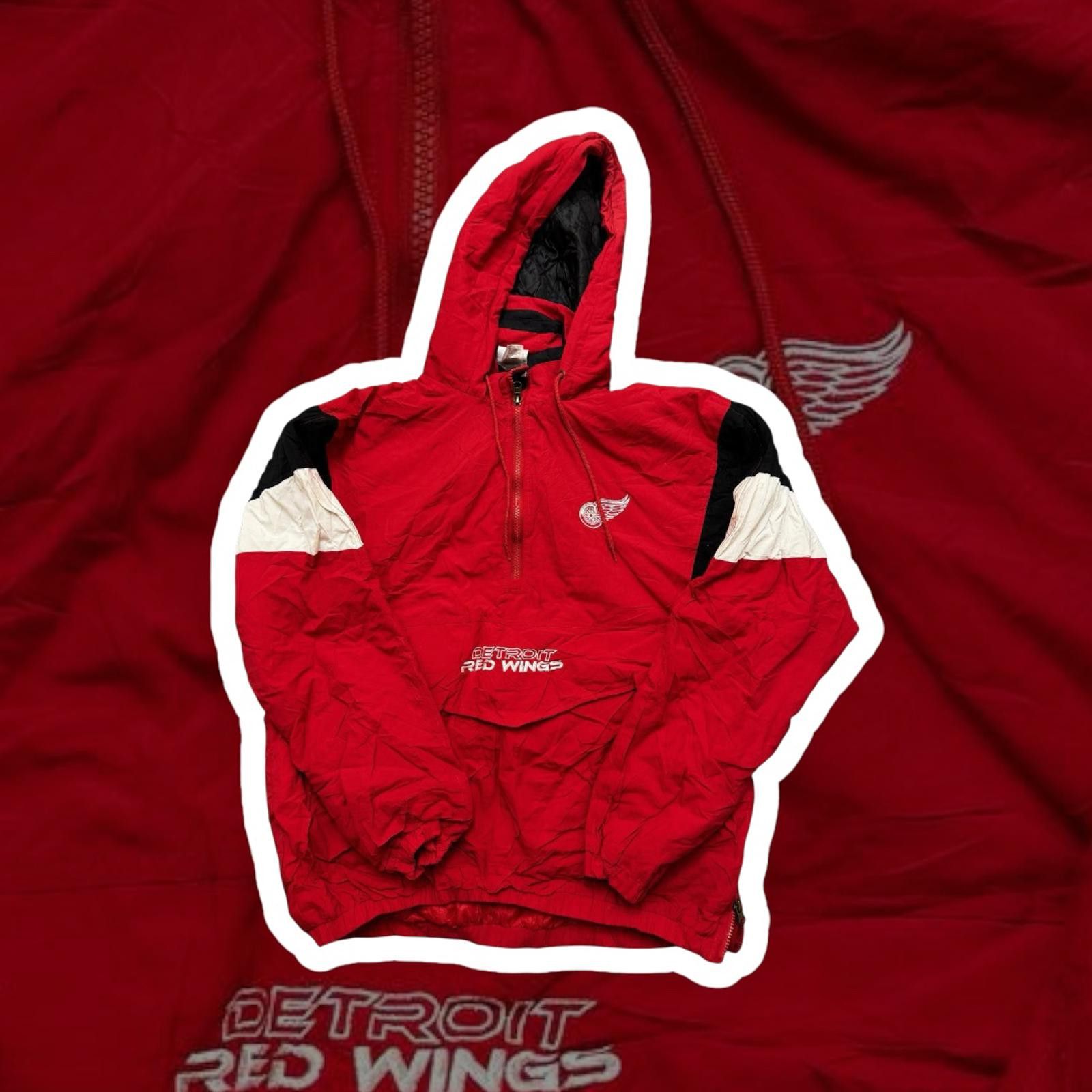Designer Vintage Detroit Red Wings Jacket - Red 1/4 Zip Size US L / EU 52-54 / 3 - 1 Thumbnail