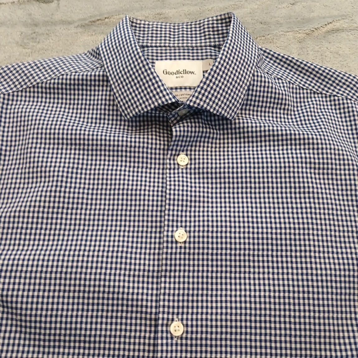 Vintage Goodfellow Shirt Mens Large Blue Plaid Long Sleeve Button Up Cotton Size US L / EU 52-54 / 3 - 2 Thumbnail