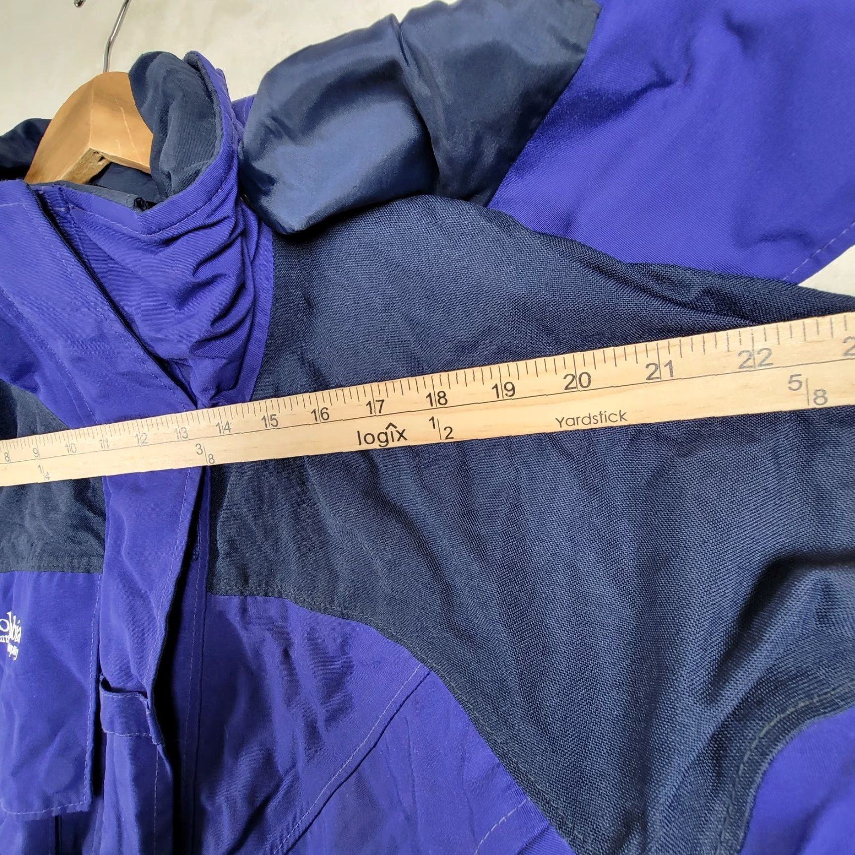 Vintage Columbia Titanium Womens Jacket L Omnitech Waterproof Blue Black Zip Hooded Pockets Size L / US 10 / IT 46 - 7 Thumbnail