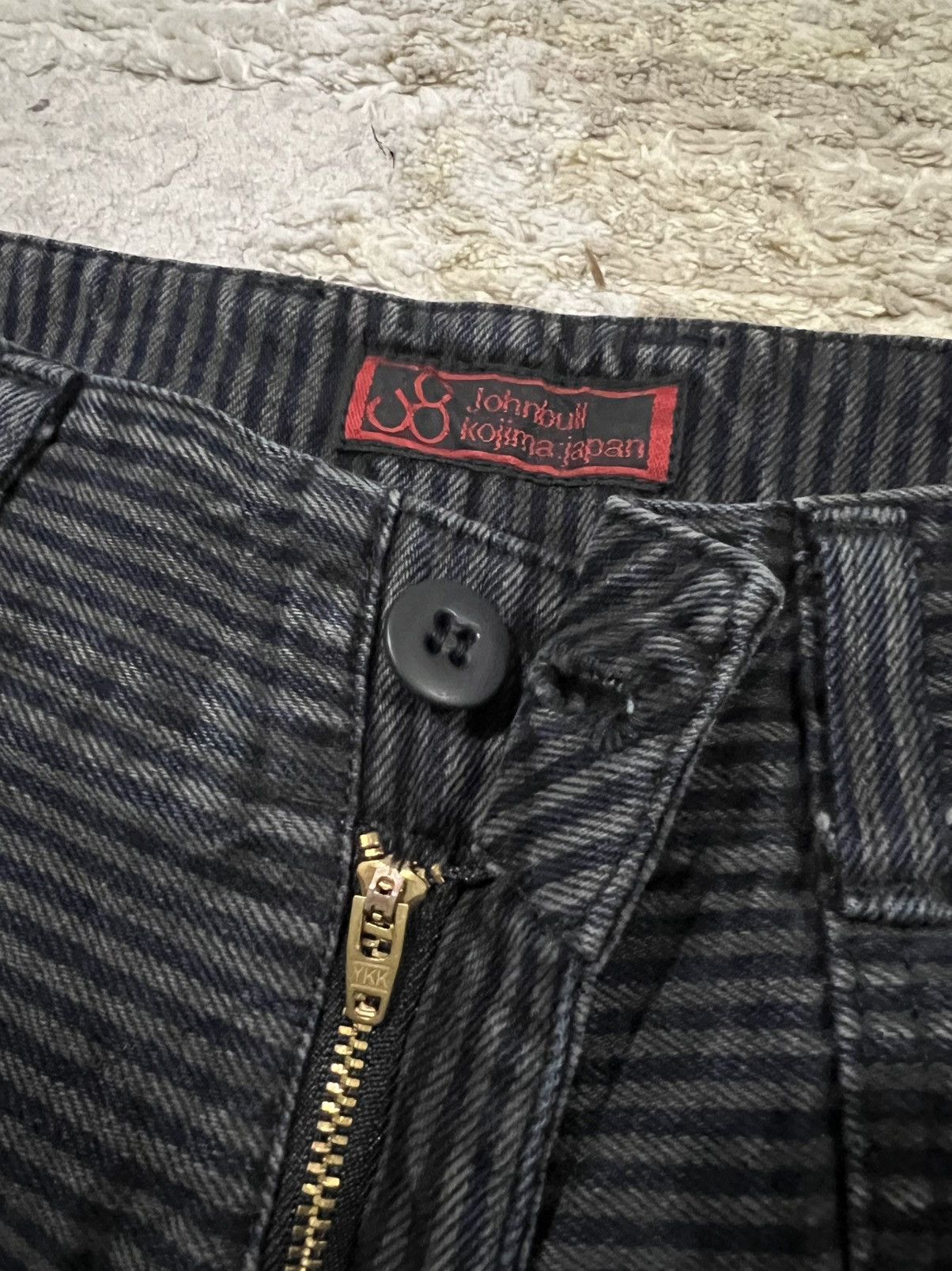 Samurai Jeans Vintage Johnbull Tokyo Prisoner Striped Denim Bush Pants Size US 30 / EU 46 - 6 Thumbnail