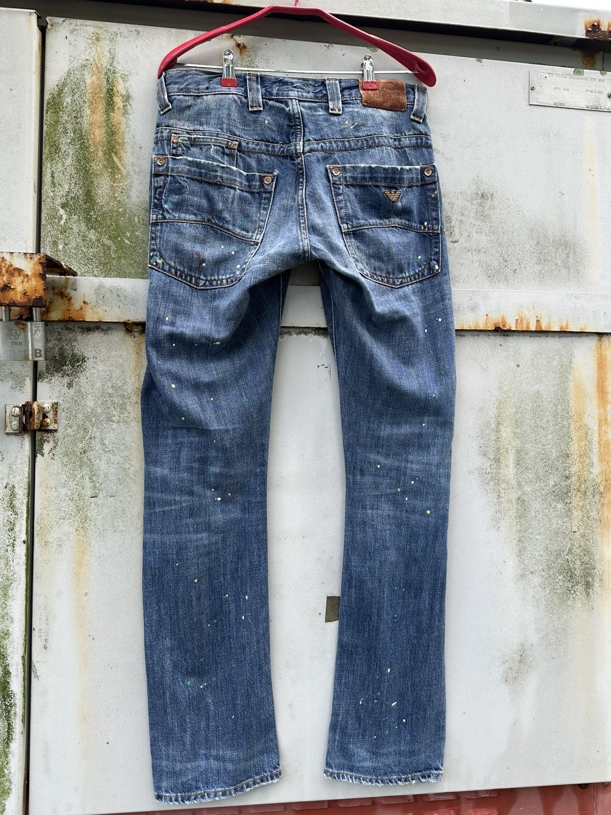 Armani 👹Vintage Armani Jeans Paint Splatter Flare Jeans Size US 30 / EU 46 - 7 Thumbnail