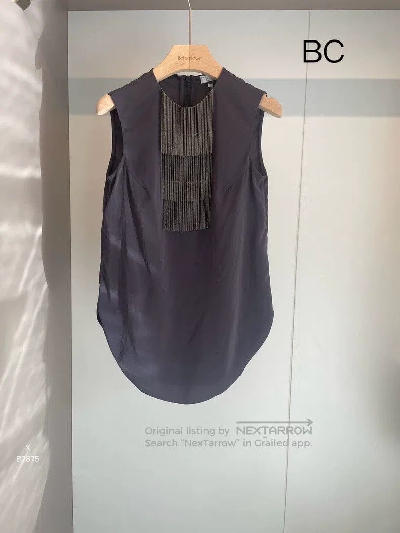 Brunello Cucinelli Brunello Cucinelli Lavender Purple Silk Beaded Vest Size XS / US 0-2 / IT 36-38 - 1 Thumbnail