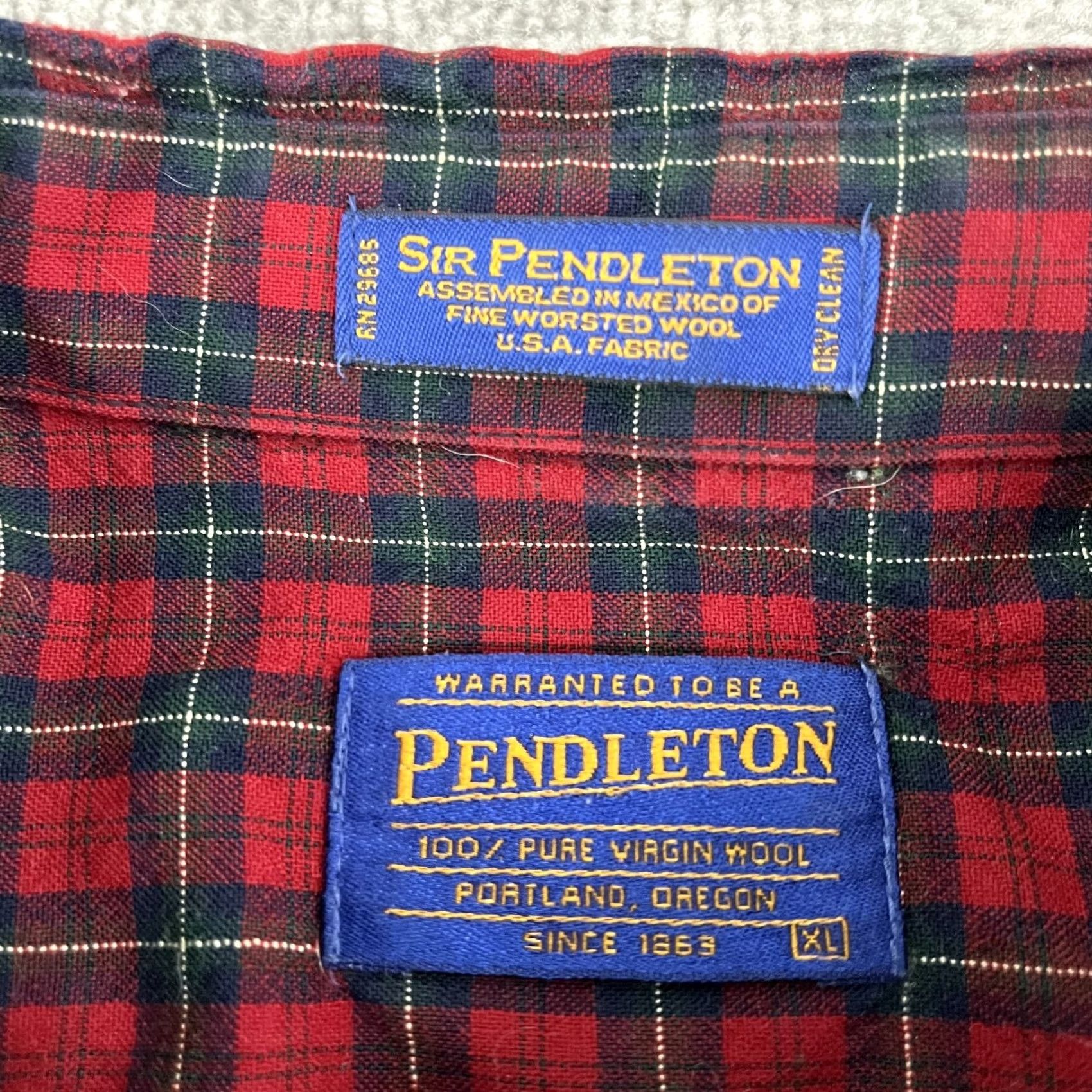 Pendleton VINTAGE 90s Pendleton Shirt Men XL Ruthven Tartan Virgin Wool Button Down Hiking Size US XL / EU 56 / 4 - 2 Thumbnail
