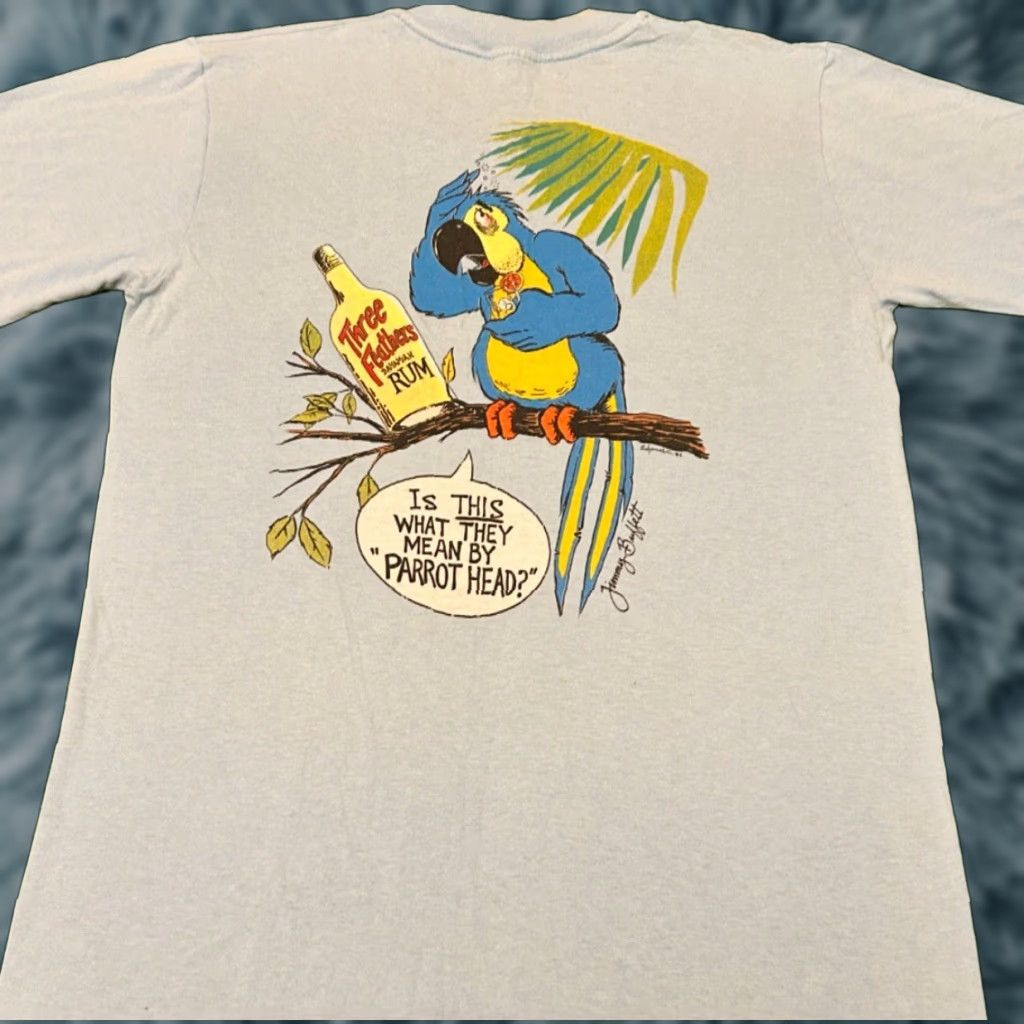Vintage VINTAGE 80s Jimmy Buffet Wasted Away 1986 VTG Shirt Mens Large Blue USA T-Shirt Music 80s 90s Mens Size US L / EU 52-54 / 3 - 1 Thumbnail