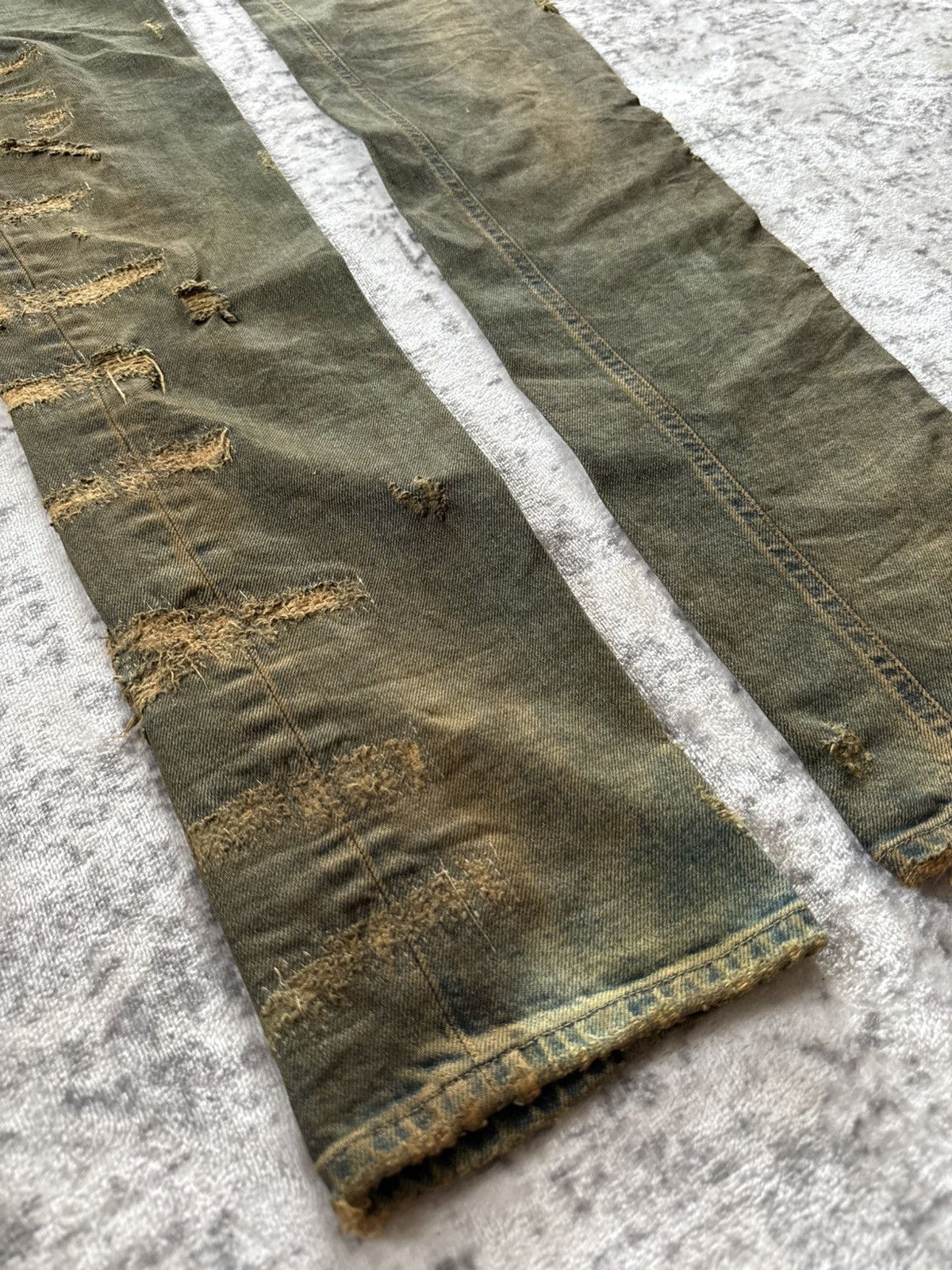 Diesel Black Gold F/W 2015 Diesel Black Gold Distressed Mud Wash Stacked Jeans Size US 34 / EU 50 - 16 Thumbnail