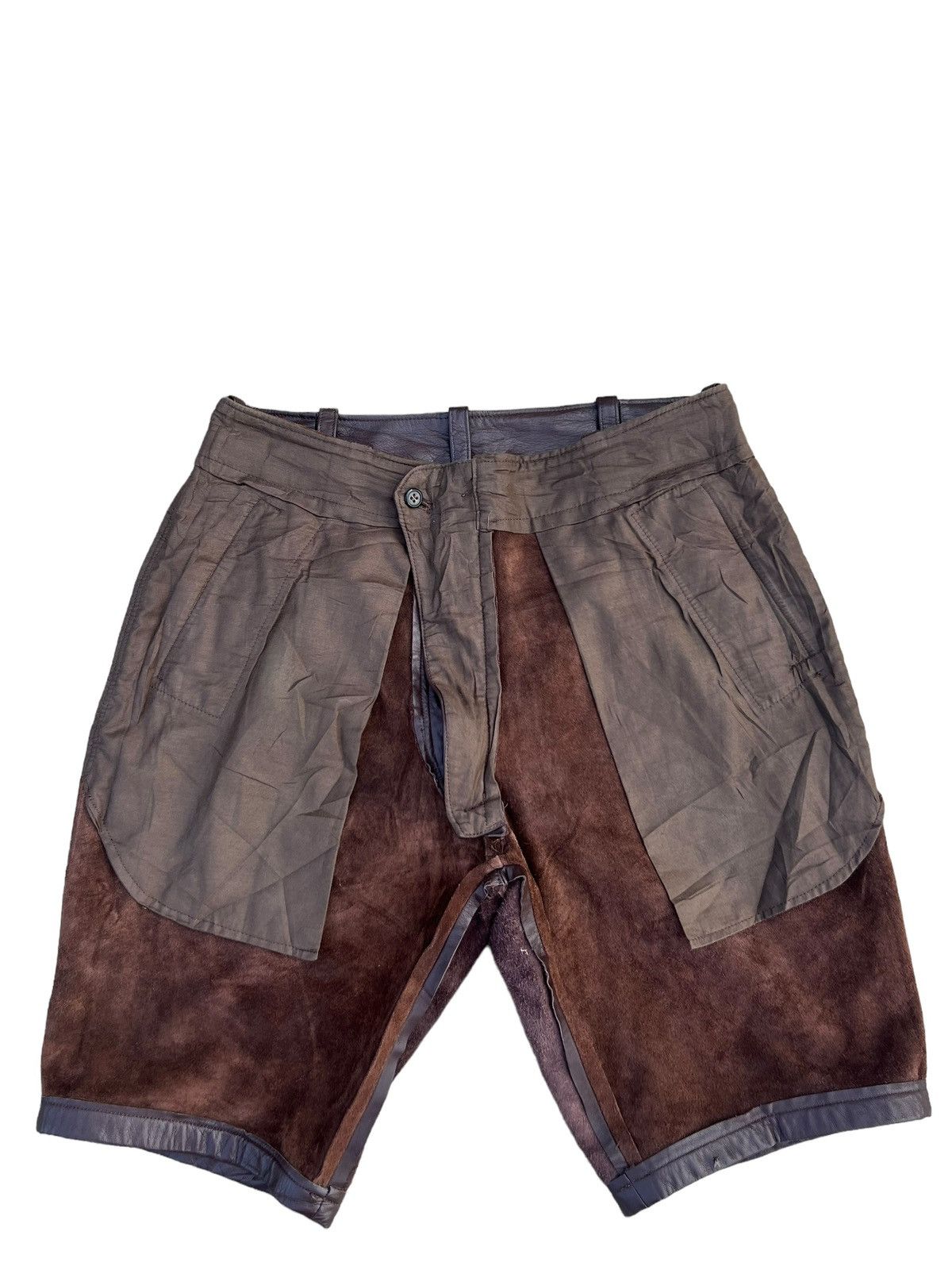 Leather Vintage KNOT Japan Hybrid Suede Calf Leather Short Pant Size US 31 - 18 Thumbnail